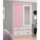 Guarda-roupa Solteiro Com Espelho 2 Portas Malu Espresso Móve