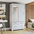 Guarda-roupa Solteiro Com Espelho 2 Portas Malu Espresso Móve