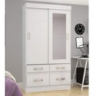 Guarda-roupa Solteiro Com Espelho 2 Portas Malu Espresso Móve