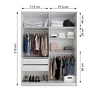 Guarda Roupa Solteiro Com Espelho 2 Portas Terrazo Mdf Bp Yes