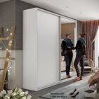 Guarda Roupa Solteiro Com Espelho 2 Portas Terrazo Mdf Bp Yes