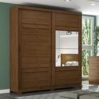 Guarda Roupa Solteiro Com Espelho 2 Portas Veiga H02 Castanho