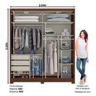 Guarda Roupa Solteiro Com Espelho 2 Portas Veiga H02 Castanho