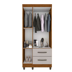 Guarda Roupa Solteiro Com Espelho 3 Portas 2 Gavetas Estrela