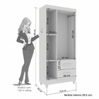 Guarda Roupa Solteiro Com Espelho 3 Portas 2 Gavetas Estrela