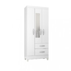 Guarda Roupa Solteiro Com Espelho 3 Portas 2 Gavetas Fortalez