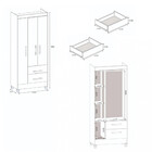 Guarda Roupa Solteiro Com Espelho 3 Portas 2 Gavetas Fortalez