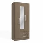 Guarda-roupa Solteiro Com Espelho 3 Portas 2 Gavetas Nature