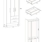 Guarda-roupa Solteiro Com Espelho 3 Portas 2 Gavetas Real Lig