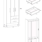 Guarda-roupa Solteiro Com Espelho 3 Portas 2 Gavetas Real Lig