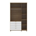 Guarda-roupa Solteiro Com Espelho 3 Portas 4 Gavetas 100% Mdf