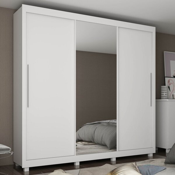 Guarda Roupa Solteiro Com Espelho 3 Portas 4 Gavetas Royale G