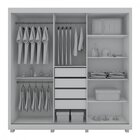 Guarda Roupa Solteiro Com Espelho 3 Portas 4 Gavetas Royale G