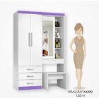 Guarda Roupa Solteiro Com Espelho 3 Portas 4 Gavetas Sem Banc