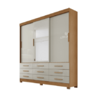 Guarda Roupa Solteiro Com Espelho 3 Portas 9 Gavetas - Capri-