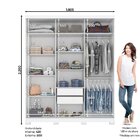 Guarda Roupa Solteiro Com Espelho 3 Portas Deslizantes 2 Gave