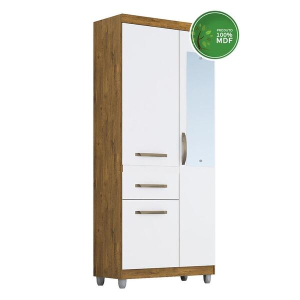 Guarda Roupa Solteiro Com Espelho 3 Portas Gabriela Acp Móvei