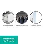Guarda Roupa Solteiro Com Espelho 3 Portas Gabriela Acp Móvei