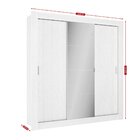 Guarda Roupa Solteiro Com Espelho 3 Portas Saphire Glass Thb