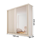 Guarda Roupa Solteiro Com Espelho 4 Gavetas - Lugano-off Whit