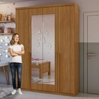 Guarda-roupa Solteiro Com Espelho 4 Portas 2 Gavetas Alonzo R