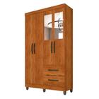 Guarda Roupa Solteiro Com Espelho 4 Portas 2 Gavetas Estrela