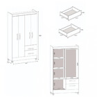 Guarda Roupa Solteiro Com Espelho 4 Portas 2 Gavetas Fortalez