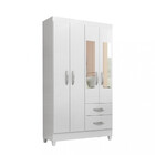 Guarda Roupa Solteiro Com Espelho 4 Portas 2 Gavetas Fortalez