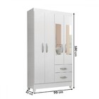 Guarda Roupa Solteiro Com Espelho 4 Portas 2 Gavetas Fortalez