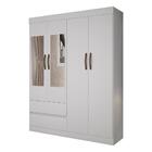 Guarda-roupa Solteiro Com Espelho 4 Portas 2 Gavetas Porto Sa