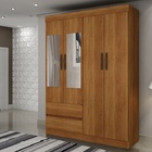 Guarda-roupa Solteiro Com Espelho 4 Portas 2 Gavetas Porto Sa