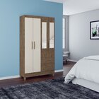 Guarda-roupa Solteiro Com Espelho 4 Portas 2 Gavetas Real Lig