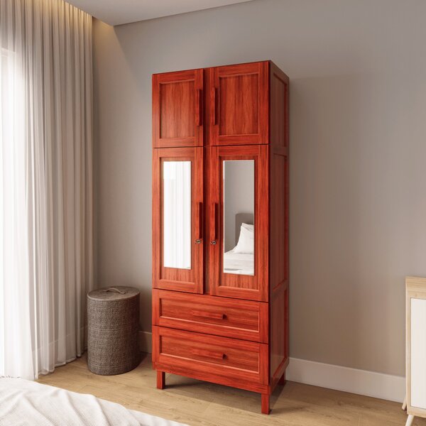 Guarda-roupa Solteiro Com Espelho 4 Portas 2 Gavetas Teresina