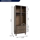 Guarda-roupa Solteiro Com Espelho 4 Portas 2 Gavetas Teresina