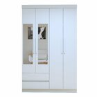 Guarda-roupa Solteiro Com Espelho 4 Portas 2 Gavetas Zeus Bra