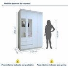 Guarda-roupa Solteiro Com Espelho 4 Portas 2 Gavetas Zeus Bra