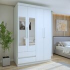 Guarda-roupa Solteiro Com Espelho 4 Portas 2 Gavetas Zeus Bra