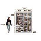 Guarda Roupa Solteiro Com Espelho 4 Portas 3 Gavetas Bremen N