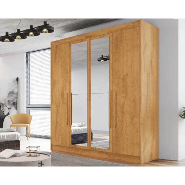 Guarda Roupa Solteiro Com Espelho 4 Portas 3 Gavetas - Nantes