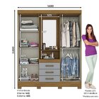 Guarda Roupa Solteiro Com Espelho 4 Portas 3 Gavetas Nápole B