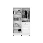 Guarda Roupa Solteiro Com Espelho 4 Portas 3 Gavetas Tokio Na