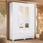 Guarda Roupa Solteiro Com Espelho 4 Portas 4 Gavetas Doble  B