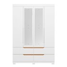 Guarda Roupa Solteiro Com Espelho 4 Portas 4 Gavetas Doble  B