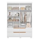 Guarda Roupa Solteiro Com Espelho 4 Portas 4 Gavetas Doble  B