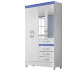 Guarda Roupa Solteiro Com Espelho 4 Portas 4 Gavetas Flex Col