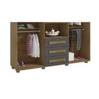 Guarda Roupa Solteiro Com Espelho 4 Portas 4 Gavetas Las Vega