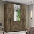 Guarda Roupa Solteiro Com Espelho 4 Portas 4 Gavetas Las Vega