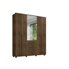 Guarda Roupa Solteiro Com Espelho 4 Portas 4 Gavetas Las Vega