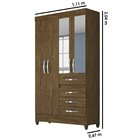 Guarda Roupa Solteiro Com Espelho 4 Portas 4 Gavetas Sobral M