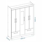 Guarda Roupa Solteiro Com Espelho 5 Portas 2 Gavetas Nt 5175